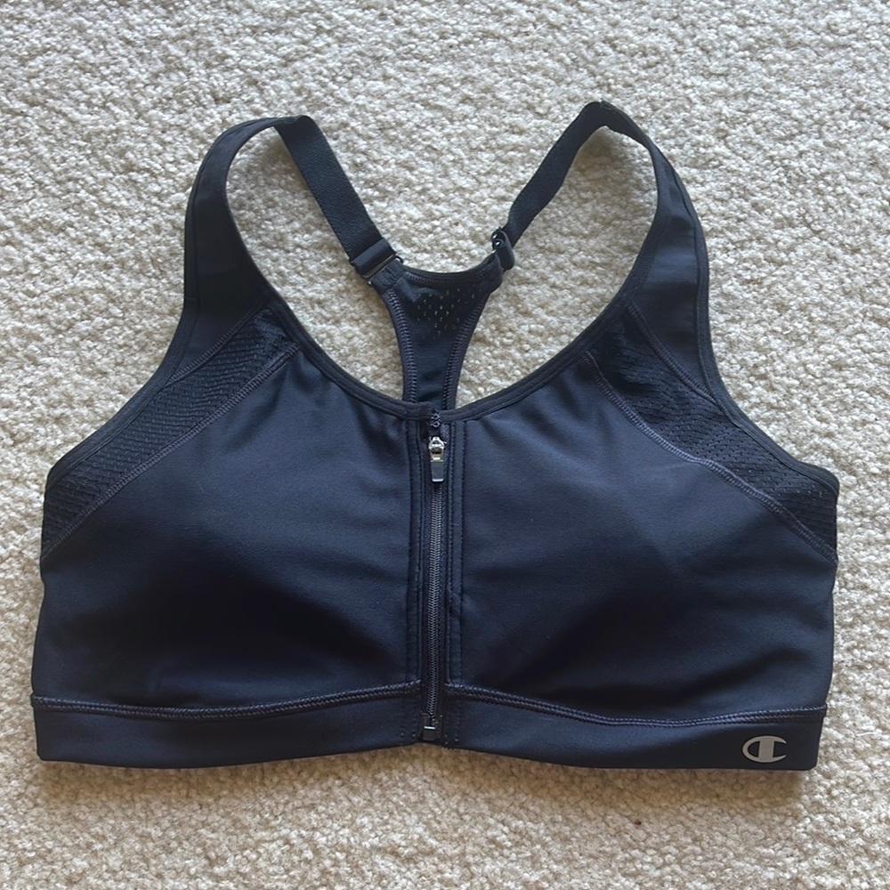 Champion Zip Up sports bra sz L